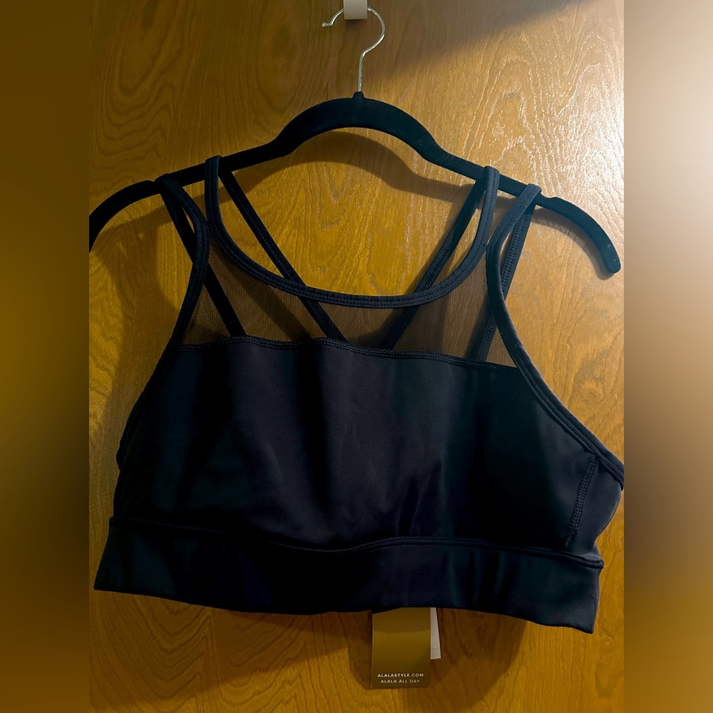 NWT Black Crop Too sports bra for Yoga and Athleisure from Alana